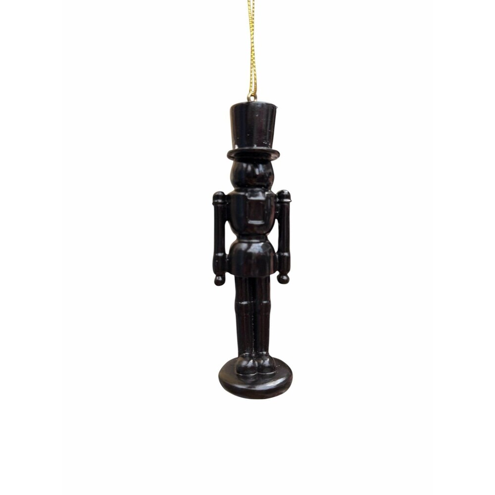 New Macy’s holiday lane black wooden nutcracker ornament